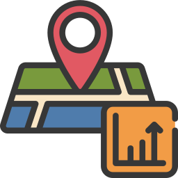 map research icon black outline